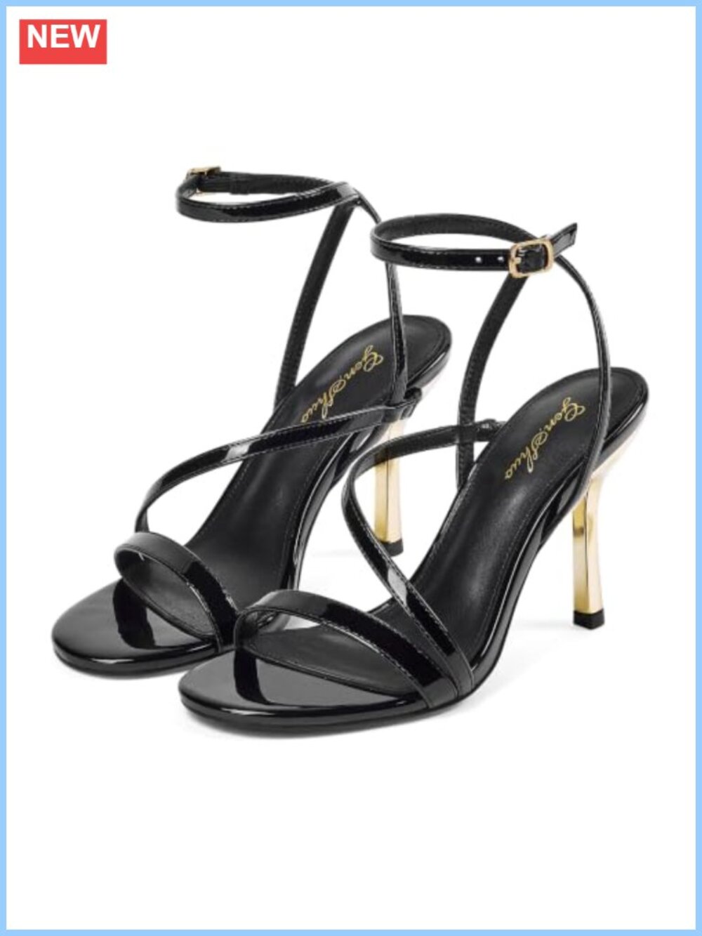 Women's Strappy Stiletto Heeled Sandals Open Toe Ankle Strap Dressy Party Heels